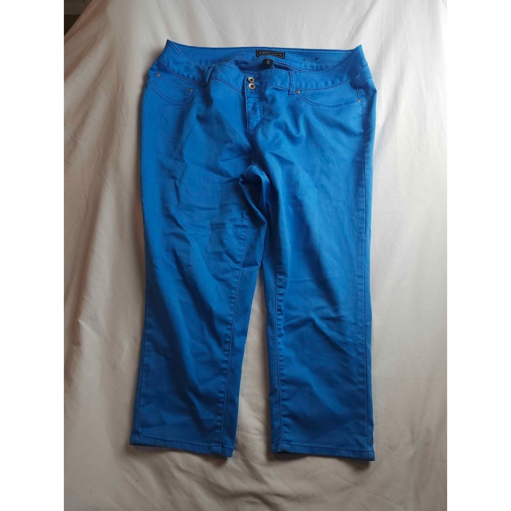 Cato Premium Capri Pants Womens 16W Curvy‎ Blue Minimalist Capsule Wardrobe